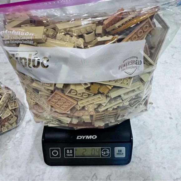 3.5lb Lego Assorted Building Blocks in Tan and Brown, clean - Picture 7 of 7
